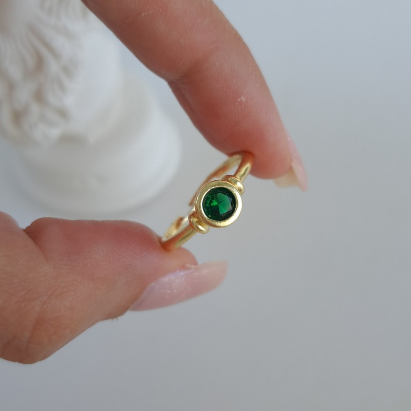انگشتر دایره سبز ظریف (اروپایی)
