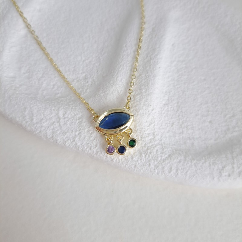 گردنبند چشم  آبی آویز رنگی