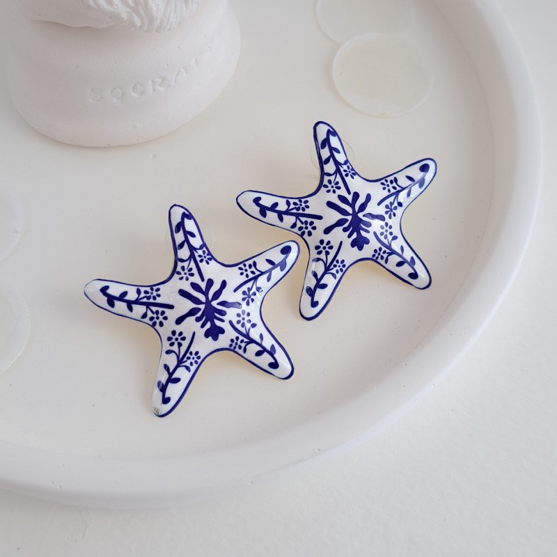 گوشواره ستاره دریایی با طرح گل زارا