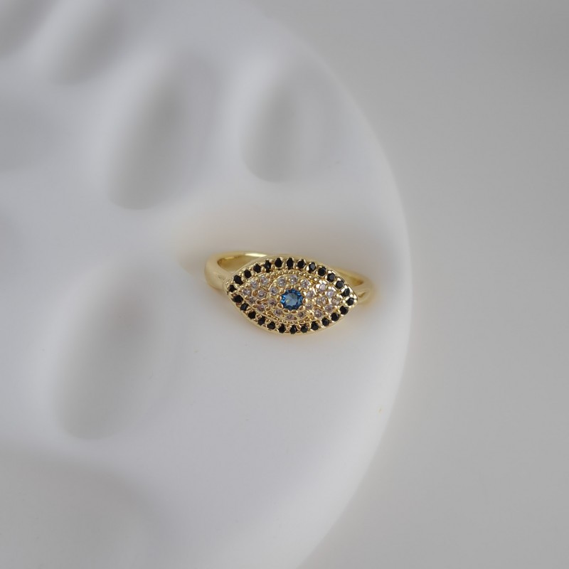 انگشتر چشم تمام نگین شفاف ظریف