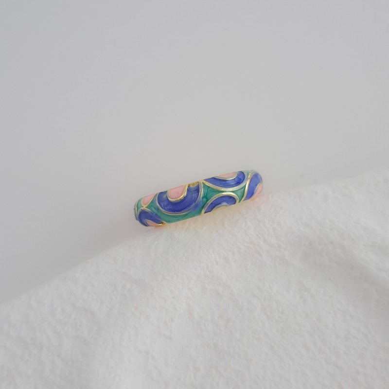 انگشتر برکه سبز و آبی پررنگ