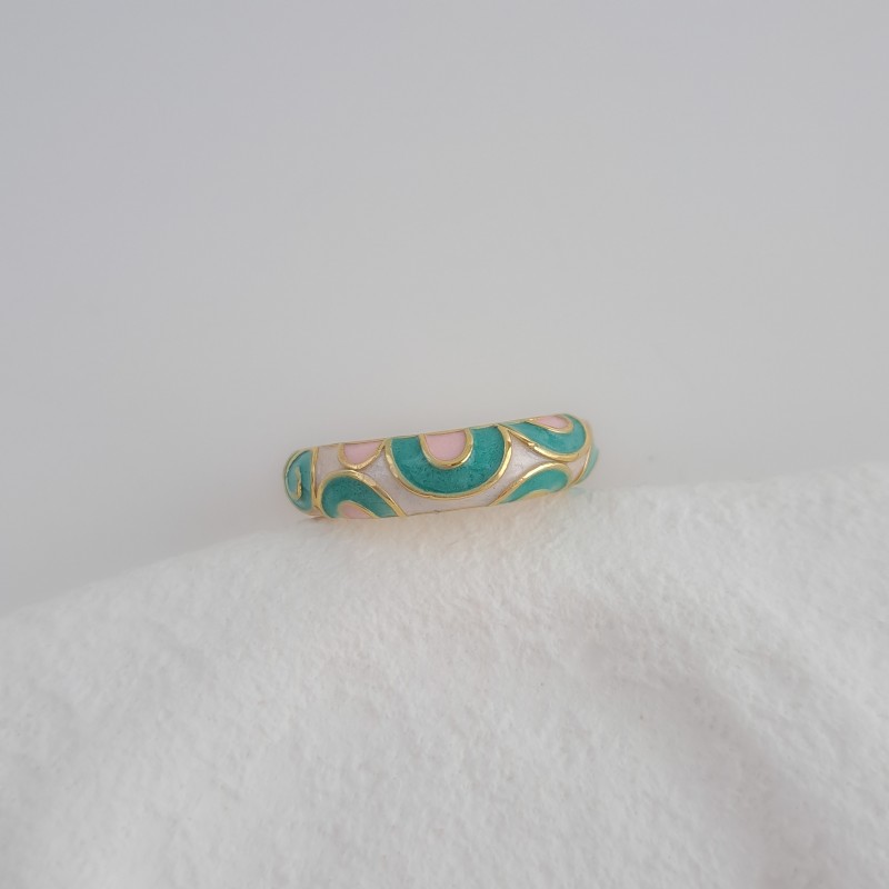 انگشتر برکه سبز و سفید