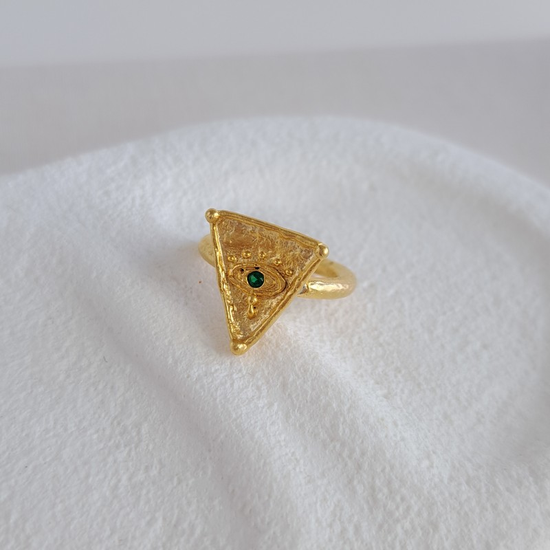 انگشتر مثلثی نقطه آبی*