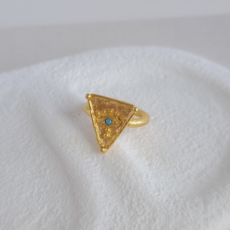 انگشتر مثلثی نقطه سبز*