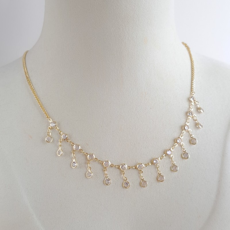 گردنبند آویز نگین شفاف*