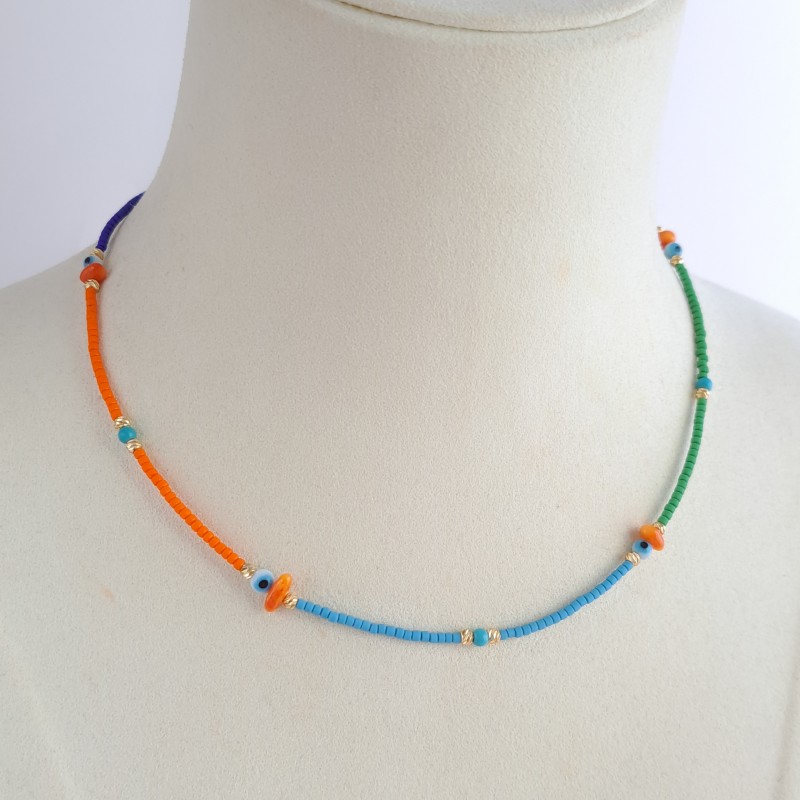 گردنبند مهره ای رنگارنگ