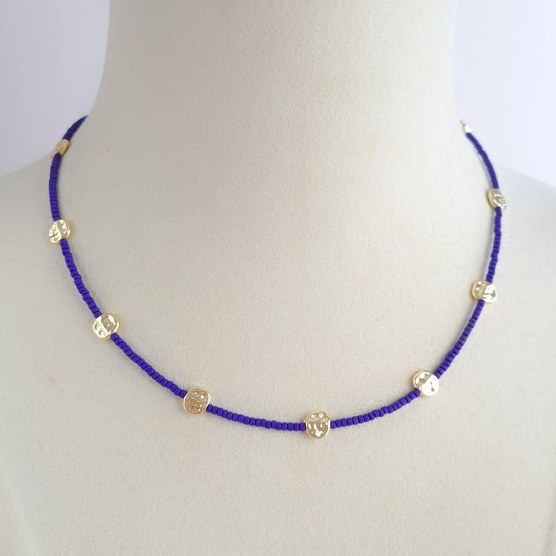 گردنبند مهره آبی پولکی*