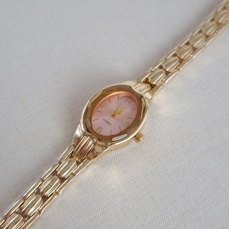 ساعت وینتیج صفحه بیضی صورتی *