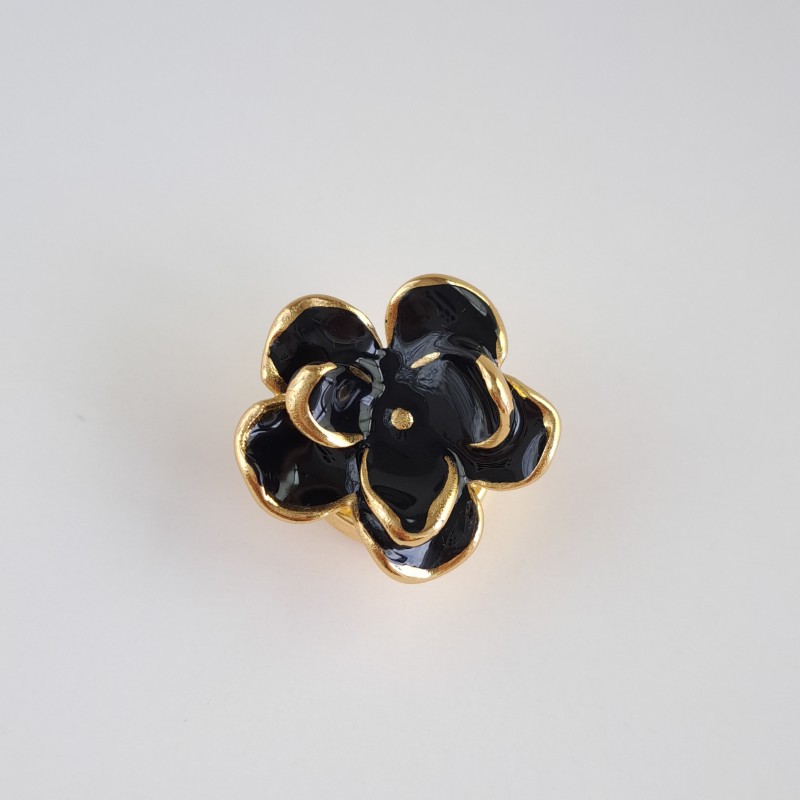 کاور دکمه گل میناکاری مشکی*