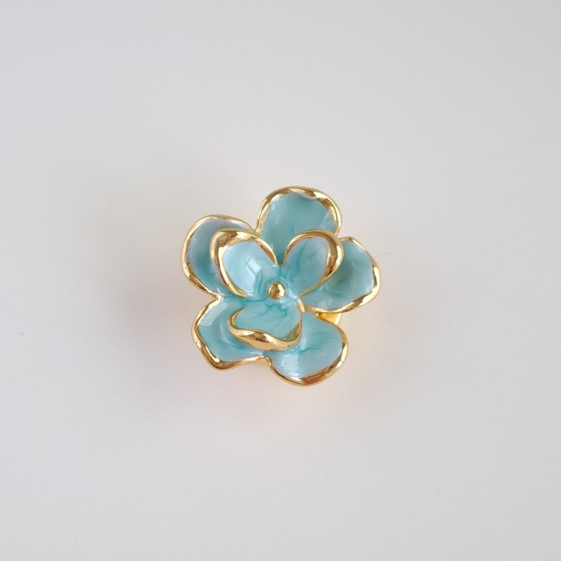 کاور دکمه گل میناکاری فیروزه ای*