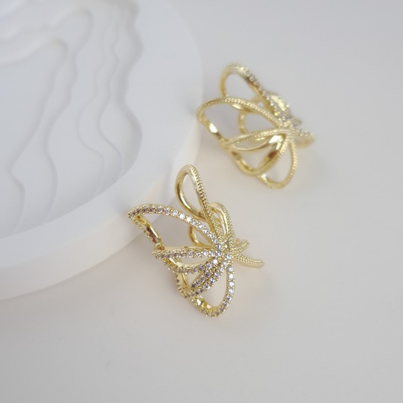 گوشواره ایرکاف پروانه طرح طلا