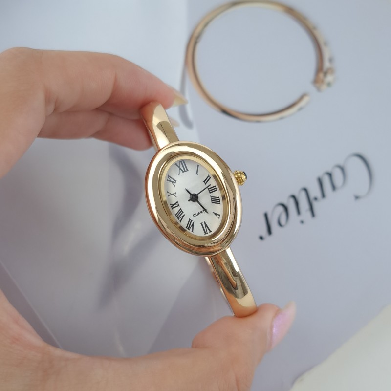 ساعت طرح کارتیه دستبندی صفحه سفید*