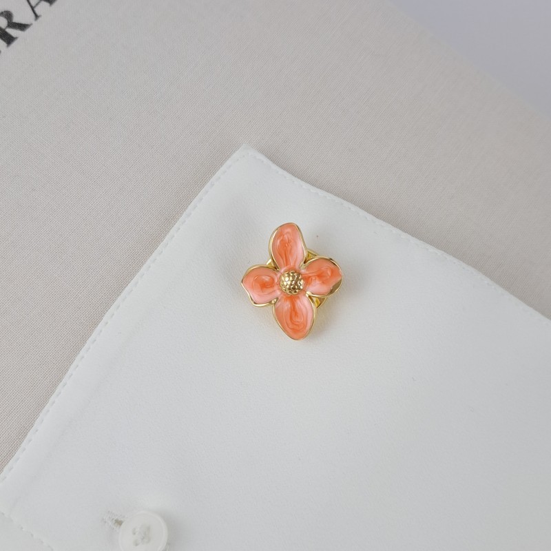 کاور دکمه گل میناکاری نارنجی *