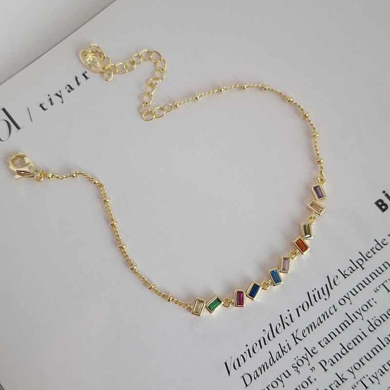 دستبند باگت رنگی مورب*