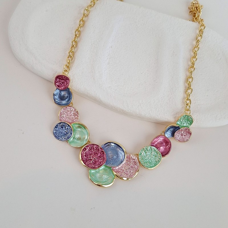 گردنبند میناکاری دایره دایره‌های رنگی*