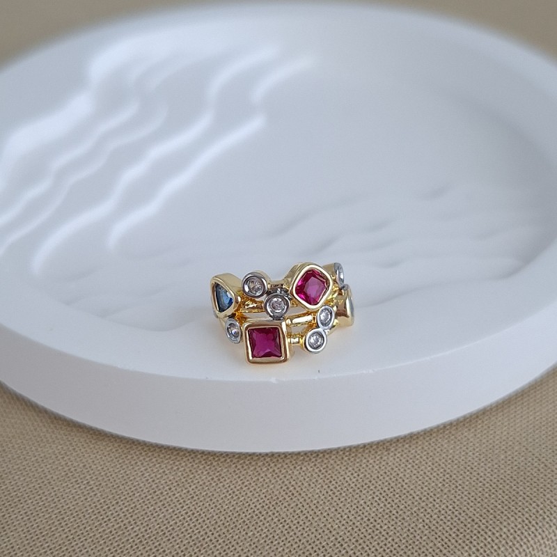 گوشواره ایرکاف نگین های رنگی *