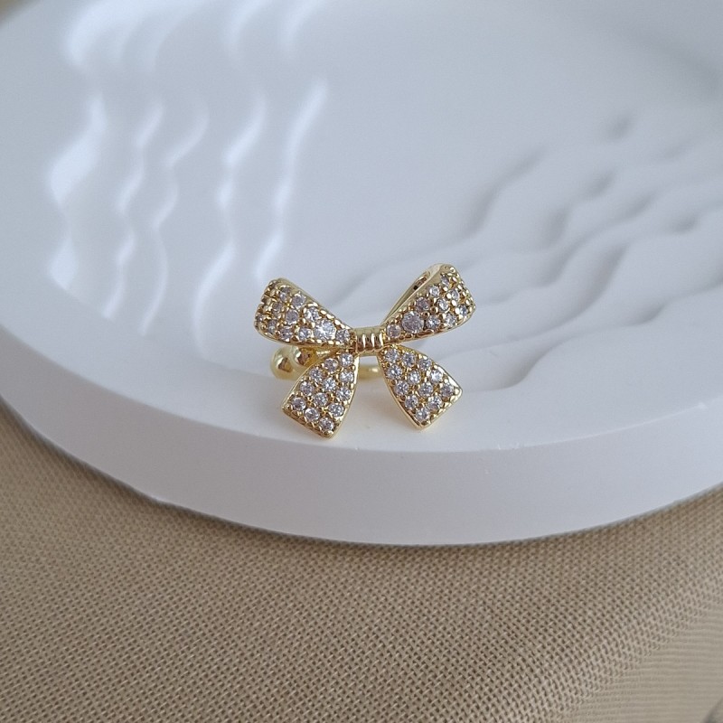 گوشواره ایرکاف پاپیون تمام نگین *