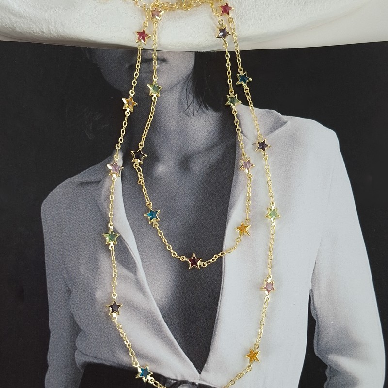 گردنبند رو لباسی ستاره  مولتی کالر