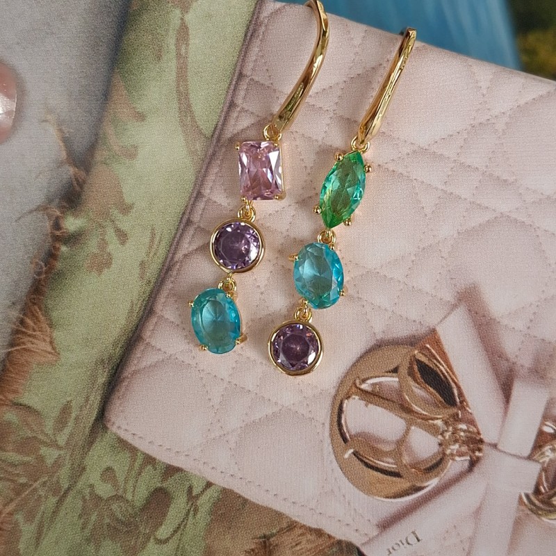 گوشواره رنگی طرح سواروفسکی
