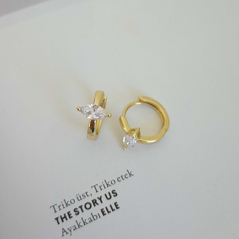 گوشواره حلقه‌ای مارکیز افقی