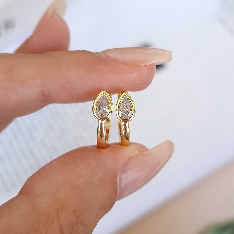 گوشواره حلقه ای اشک قاب دار*