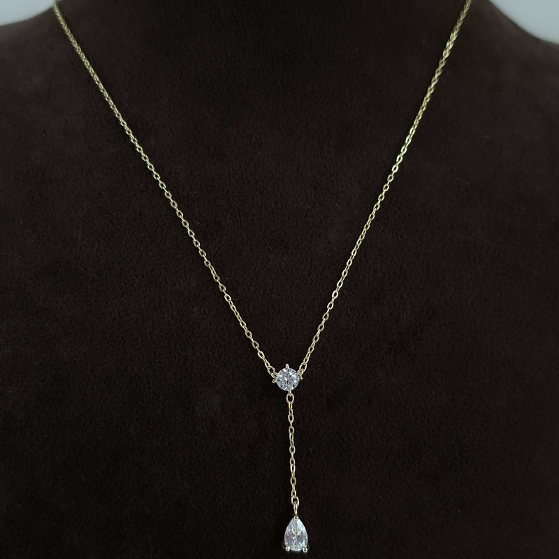 گردنبند دایره آویز اشک ظریف طرح طلا