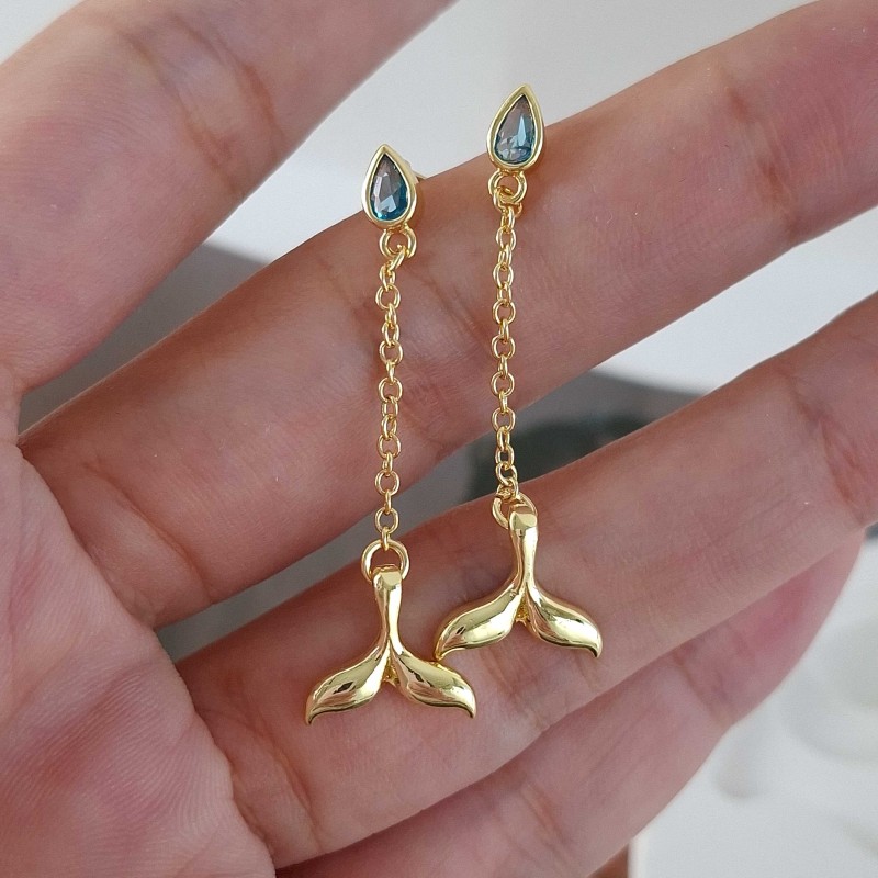 گوشواره اشک آبی دم دلفین