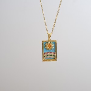 گردنبند تاروت خورشید و رنگین کمان