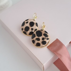 گوشواره پلنگی دایره  کرم