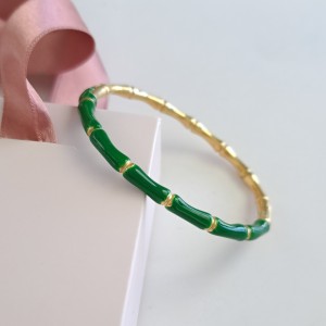 دستبند میناکاری بامبویی سبز (دستبند ابدی)