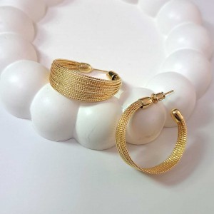 گوشواره حلقه ای استیل رشته رشته