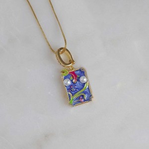 گردنبند زنجیر استیل ماهی قرمز