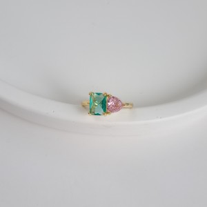 نگشتر باگت سبز صورتی