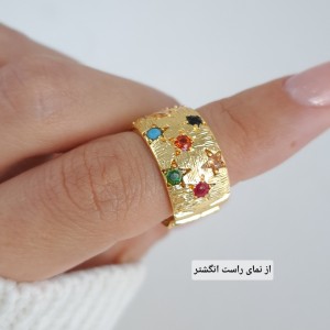 انگشتر دامله نگین شفاف وینتیج  (اروپایی)*