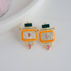 گوشواره نارنجی کپی برند جواهرات LATELIER