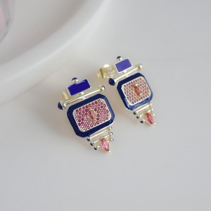 گوشواره سورمه ای کپی برند جواهرات LATELIER*