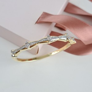 دستبند طرح طلا دو رنگ