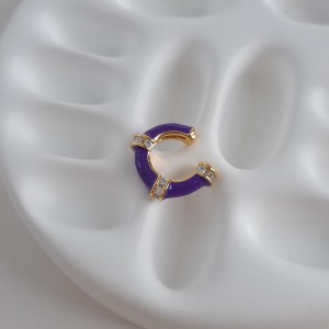 'گوشواره غضروفی میناکاری بنفش