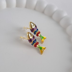 گوشواره ماهی میناکاری