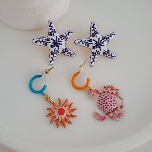 گوشواره پک چهار عددی خرچنگ و ستاره دریایی زارا