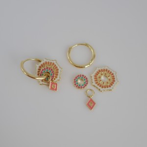 گوشواره واشری دایره لوزی نارنجی