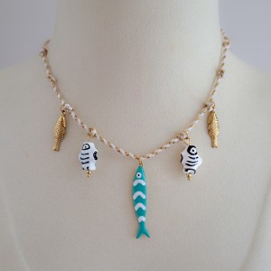 گردنبند نخی چارم ماهی بلند