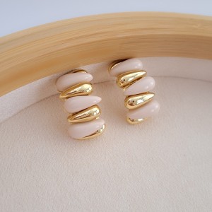 گوشواره عاج طلایی شیری (ساخت کره)