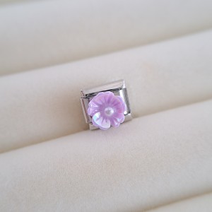 چارم نومینیشن گل برجسته بنفش  پایه نقره ای *