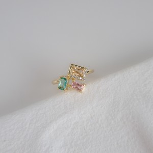 انگشتر نگین های مستطیل رنگی (کد11)*