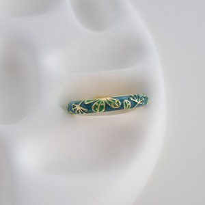 انگشتر رینگ نازک میناکاری سبزدریایی قاصدک