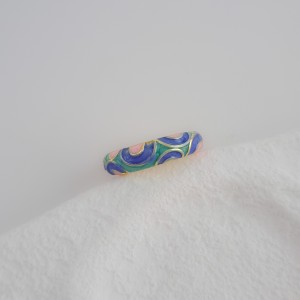 انگشتر برکه سبز و آبی پررنگ