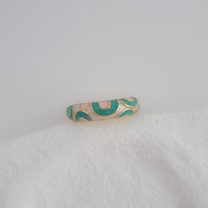 انگشتر برکه سبز و سفید