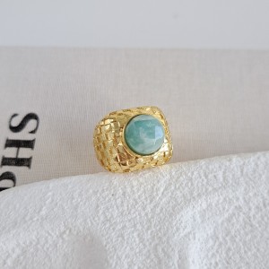 انگشتر مربعی سنگ آبی *