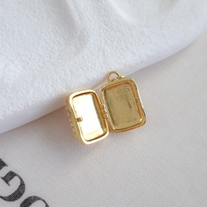 گردنبند لاکت مستطیلی صورتی قلب قرمز*